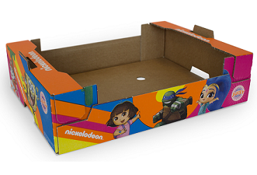 Kartonnen tray met Nickelodeon bedrukking